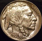 1937-S Buffalo Nickel Gem BU Original Full Horn