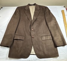 Ralph Lauren Mens Microfiber Blazer Sport Coat Suede Tan 44T
