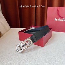 Salvatore Ferragamo Leather Belt Gancini Buckle Automatic NEW