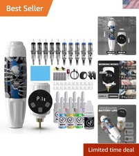 Tattoo Kit Wireless Tattoo Machine Kit with Tattoo Pen Kit 4 Working Modes Po...