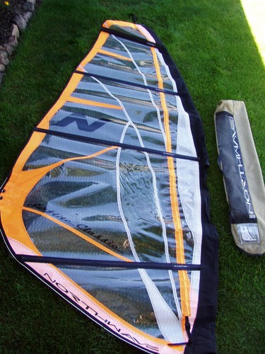 NORTHWAVE Surflite Classic 3.7 Windsurfing SAIL Orange/White/Clear w/ Bag