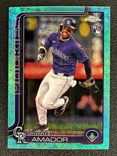 2025 Topps Chrome Logofractor Adael Amador Aqua Refractor #255 Rockies /199