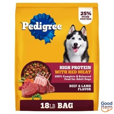 Pedigree High Protein Lamb, Beef and Red Meat Flavor Dry Dog Food - 18lbs