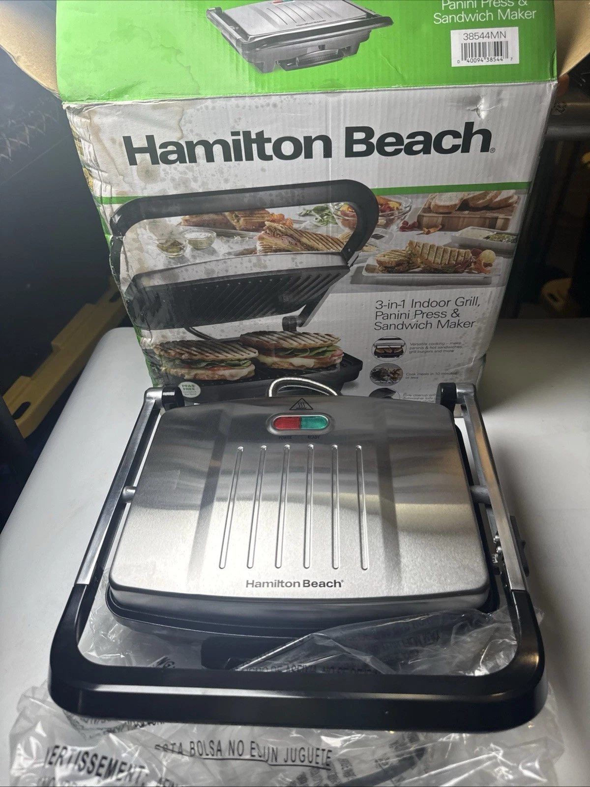 Hamilton Beach Panini Press Indoor Grill Nonstick, 180° Open, Locking Lid
Opens in a new window or t