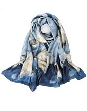 Silk Feeling Long Scarf Fashion Floral Large Scarf Satin Shawl Wraps for Wome
