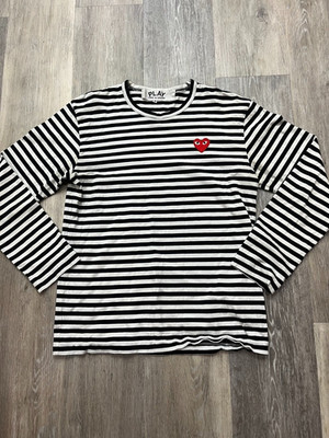Comme des Garcons Play Long Sleeved Striped T Shirt Japan x Parisian Size M 