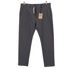 NWT J CREW 484 Slim Tech Pant Gray Stretch Water Resistant Elastic Waist 36x32