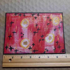 Original hand painted art piece 7" X 5" artboard Abstract Media 