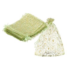 100Pcs Organza Bags 5.1x7.1 Inch Candy Bags Mesh Bag Jewelry Bag Light Green