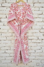 100% TARRIF FREE✅0% CHARGE 100%Cotton BlockPrint Floral Long Kaftan Dress KF-126