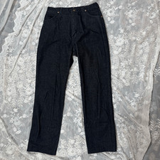 Vintage Wrangler USA Made Dark Wash Straight Leg Jeans 14x34 100% Cotton