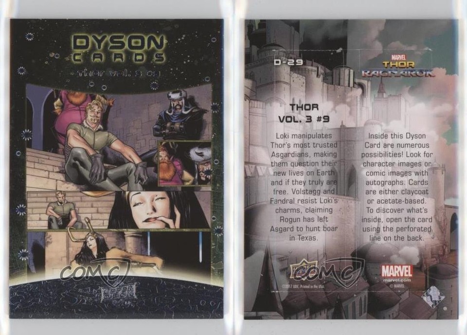 2017 Upper Deck Marvel Thor: Ragnarok Dyson Cards Thor Vol 3 #9 #D-29 ...