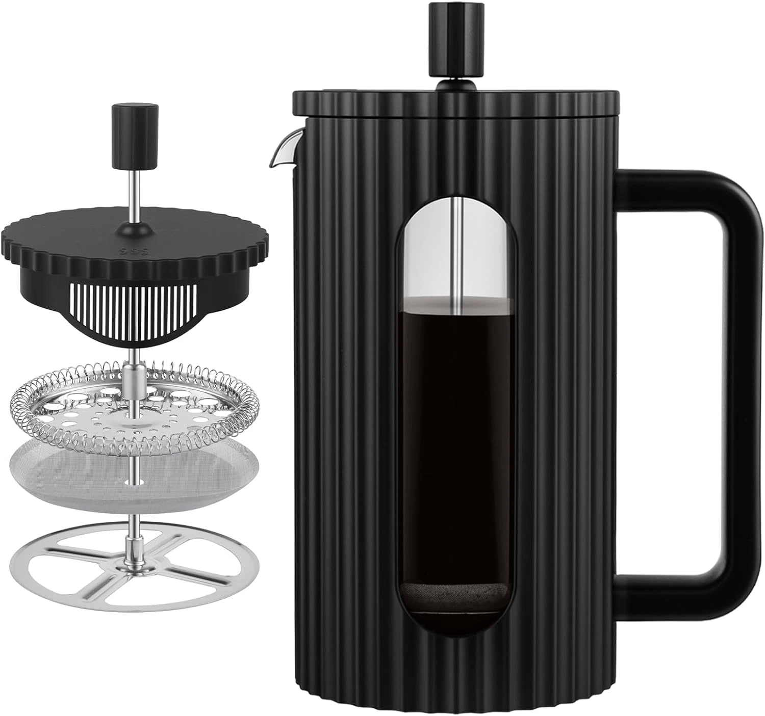French Press Coffee Maker 21OZ, Heat Resistant Borosilicate Glass Carafe/Tea Mak