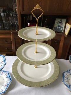 Royal Doulton English Fine Bone China 3 Tier Cake Stand Sonnet