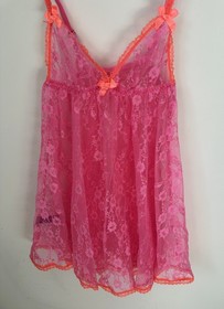 Agent Provocateur Pink Red Slip Set thong panty and babydoll dress XS/S
