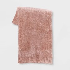 50"x60" Shiny Chenille Throw Blanket Blush