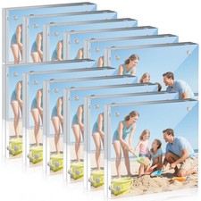 12 Pack 4X4in Acrylic Picture Frame, Clear Picture Frames Double Sided Magnet...