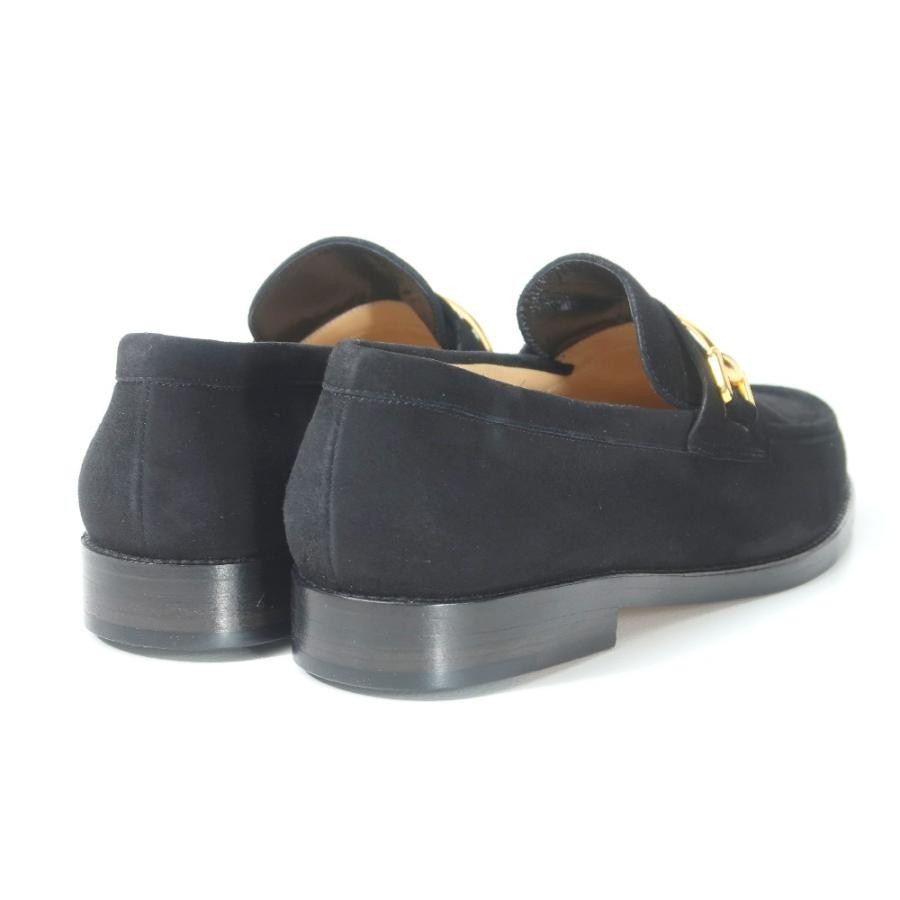 GUCCI Horsebit Suede Loafers Dress Shoes Size:4.5/JP:21.5 Black 141158K Authen thumbnail 3