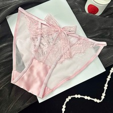 3 Pack Lot Womens Lace Sheer See Through Panties Briefs Sissy Lingerie Underwear