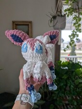 Sylveon Pokemon Handmade Crochet Amigurumi Stuffie