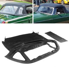 Fits 1971 1972-1980 Mg Mgb Black Convertible Soft Top W 3pcs Plastic Fits 1971 1972-1980 Mg Mgb Black Convertible Soft Top W 3pcs Plastic