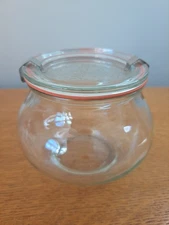 Rare WECK GLASS Tulip Jar Canning Made In GERMANY Storage Container Vintage