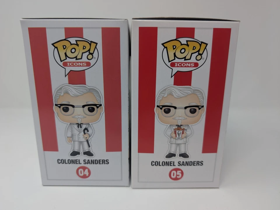 Juego de figuras de vinilo Funko Pop Icons Coronel Sanders KFC #04 #05 edición limitada Foto 4 de 4