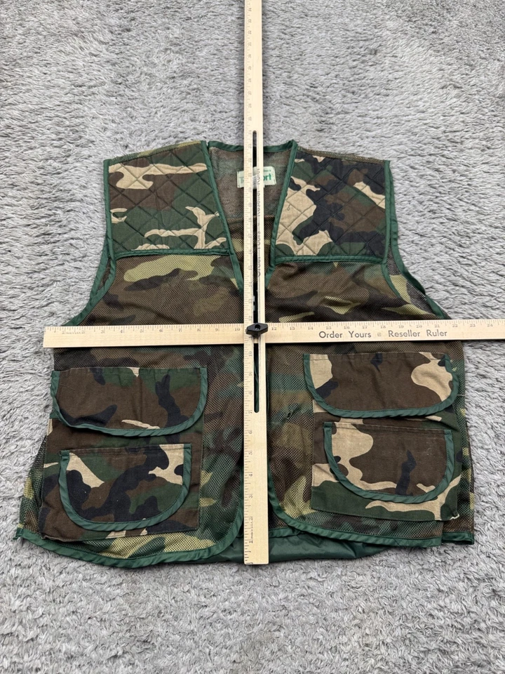 Texsport Vest Men Large Fieldwear Jungle Camo Mesh Shooting Hunting Game Bag 90s - Image 4 of 4