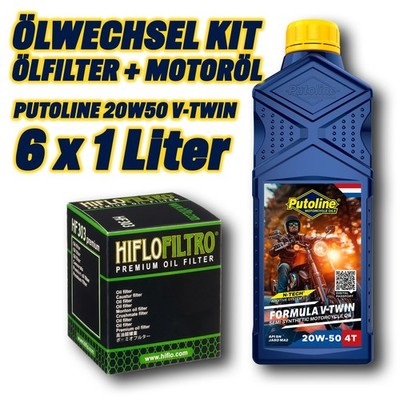 Ölfilter Motoröl Kit 6L 20W50 (für: Harley-Davidson FLHXI 1450 Street Glide 06 )