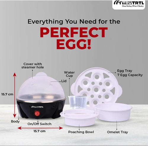 Rapid Egg Cooker Electric 6 Eggs Capacity, Soft, Medium, Hard Boiled, Poacher, O - Picture 7 of 12