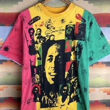 Vintage 90s Bob Marley Jamaica Dye T-shirt Size Mens Large Single Stitch