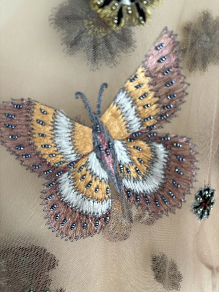 VALENTINO TUL MARIPOSAS NUEVO CON ETIQUETAS Top Bordado Talla 40 Hecho en Italia Foto 3 de 4