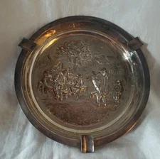 Hans Jensen Silver Plate Repousse Ashtray/Cigar Tray Musicians Denmark 