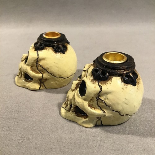 PV06756 Vintage SKULL Mini Candle Holders & Wax Candle - Picture 5 of 12