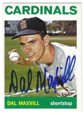 Autographed Dal Maxvill St. Louis Cardinals 1964 Topps Card #563 - w/COA