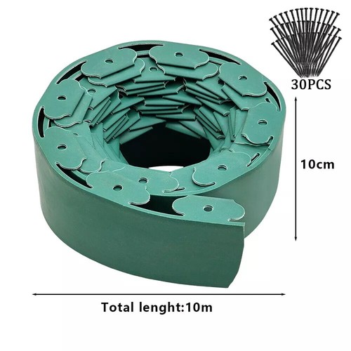 UK 10M Flexible Garden Border Grass Lawn Path Edging With Plastic Pegs Black - Picture 23 of 24