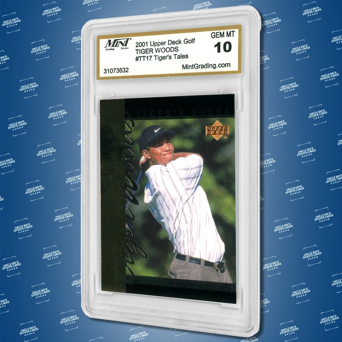 2001 Upper Deck Golf Tiger Woods Tiger's Tales #TT17 PSA Mint 10