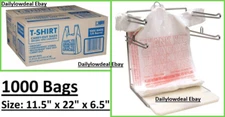 1000 Bags T-Shirt Thank You Plastic Grocery Store Shopping Carry Out Bags