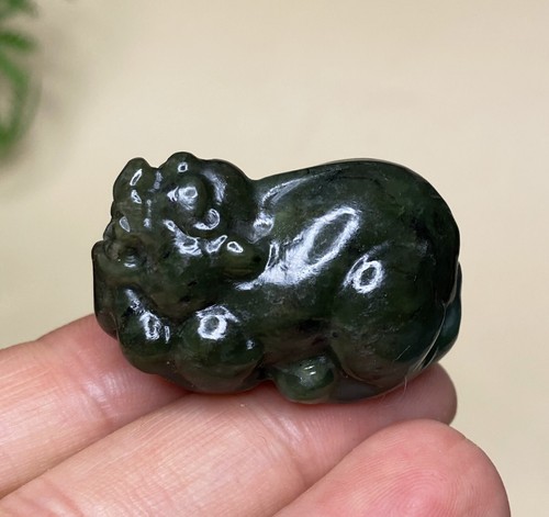 Certified 100% Natural Hetian jade Pixiu ~ Pendants Necklaces 和田玉貔貅 - Picture 9 of 11