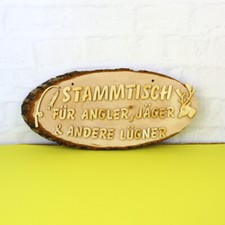 Stammtisch Schild Holz Gaststätte Hobbyraum für Angler, Jäger und andere Lügner