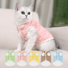 Autumn Winter Pet Vest Puppy Hairless Cat Warm Padded Coat Button Jacket Vest