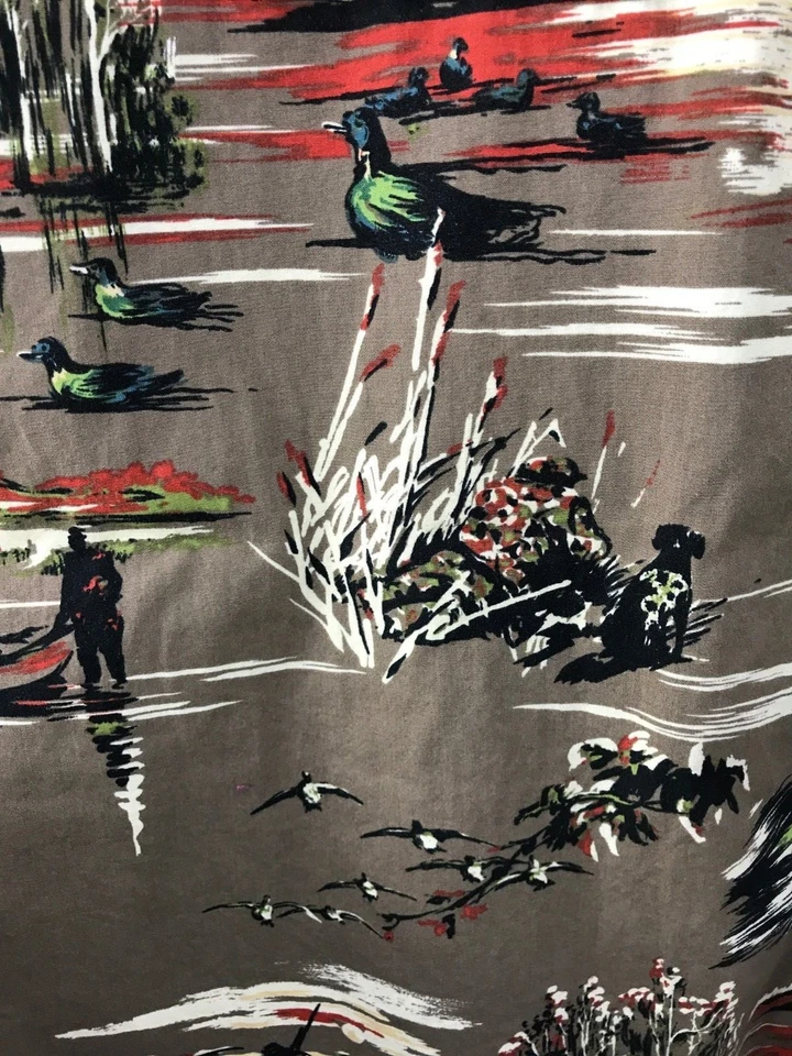 Duck Hunters Hunting Dog Duck Boat Print Shirt Denim Co. Mens 3X 100% Cotton - Image 3 of 4