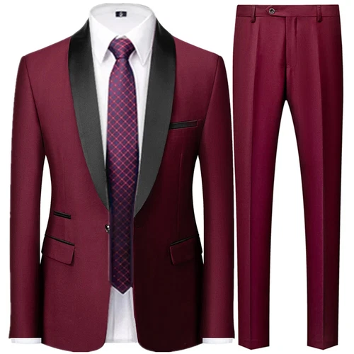 Ensemble de 3 pièces costume de mariage homme manteau pantalon gilet robe de marié blazers veste pantalon - Photo 48/52