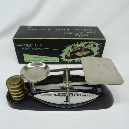 Vintage Airweigh Letter Balance Scales & weights in Original box Helix England