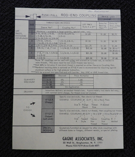 1968 Gagne Associates Inc Engineering Literature Signed Letter Binghamton NY - Bild 10 von 11