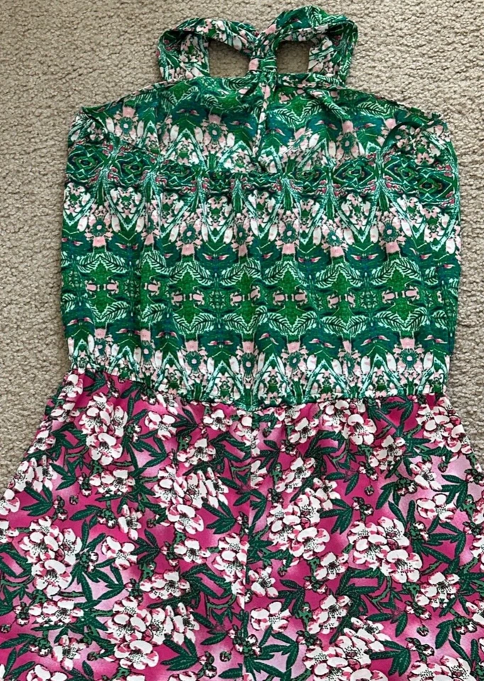 BCBGMaxAzria 女式连衫裤吊带花卉热带尺寸 S — 第 2/4 张图片