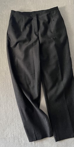 Laura Ashley Trousers Pure Wool Size 16 Work Smart Grey Tailored Straight Pants - Picture 6 of 17