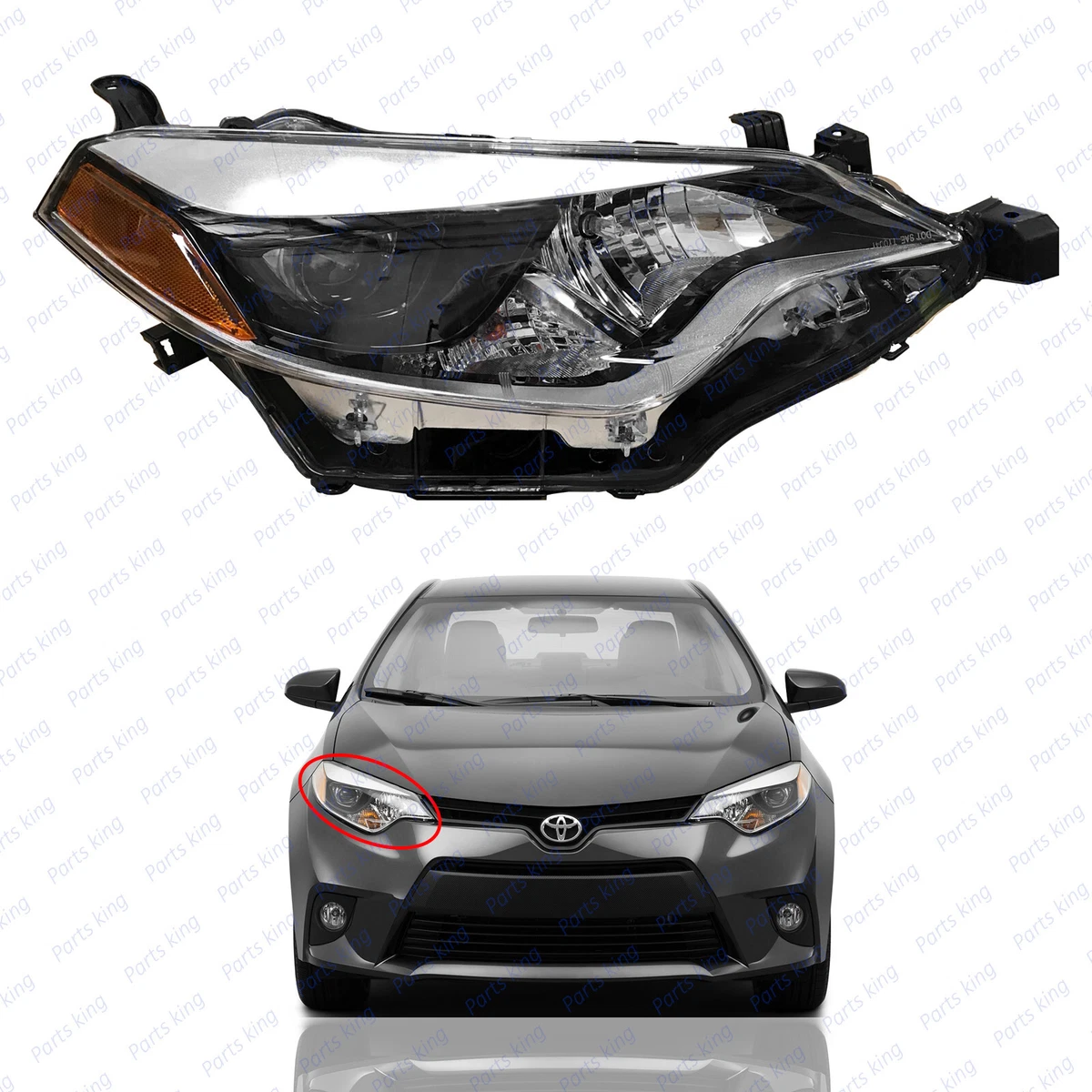 For 2014 2015 2016 Toyota Corolla Front LED Headlight Headlamp