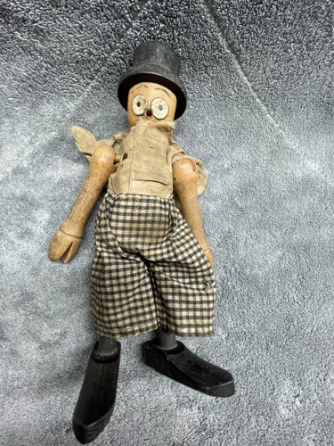 Vintage ganz aus Holz Barney Google Puppe. 20er 8"" groß - Bild 4 von 10