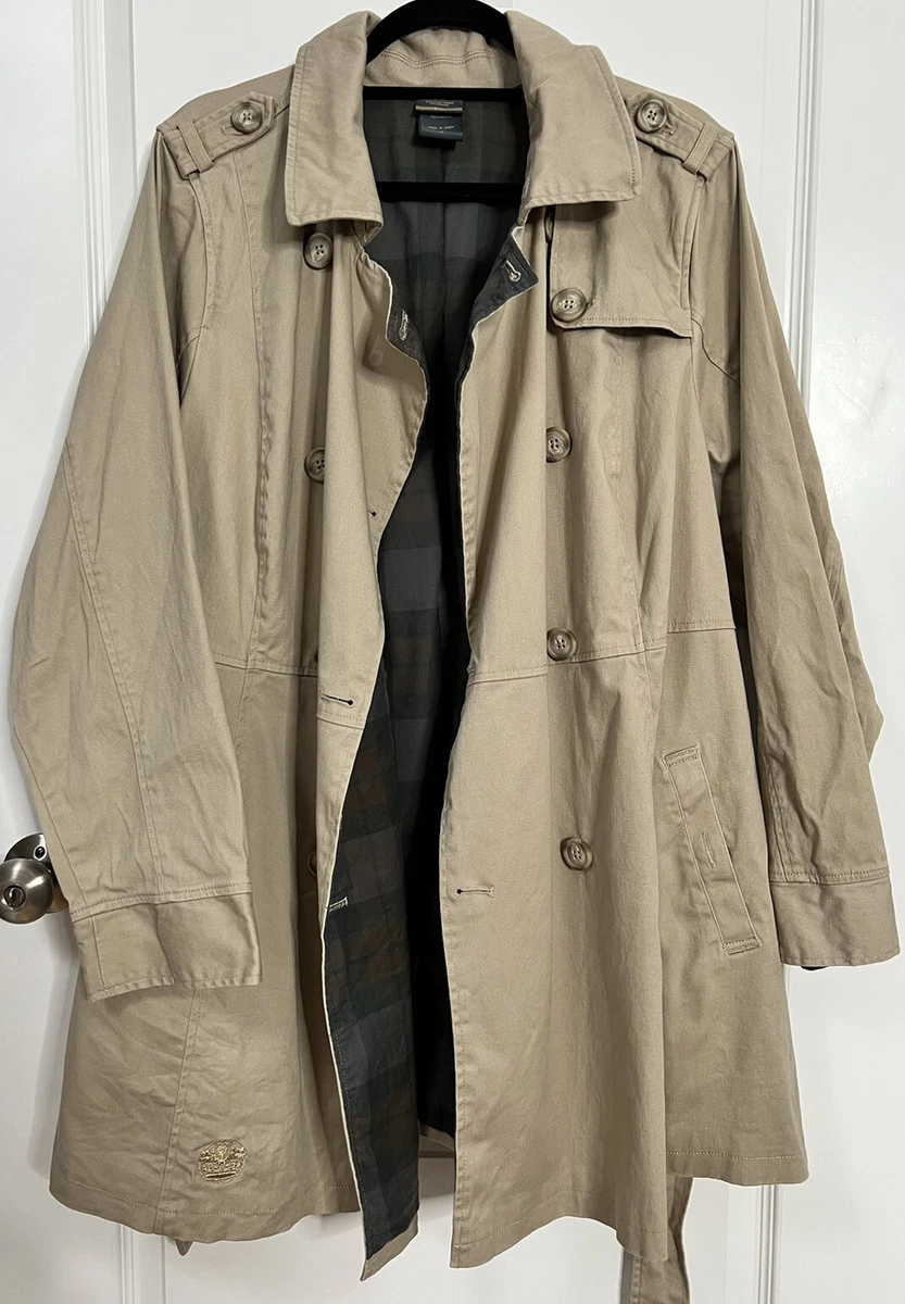 Outlander Torrid Pea Coat Jacket Khaki Beige Plaid Blue Green
